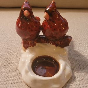 Vintage Tii Collection Ceramic Cardinal Tea Light Holder.
